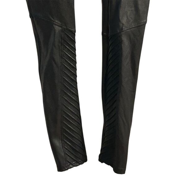 Spanx Women's Faux Leather Moto Leggings Black Size S Casual Jegging - Picture 4 of 9